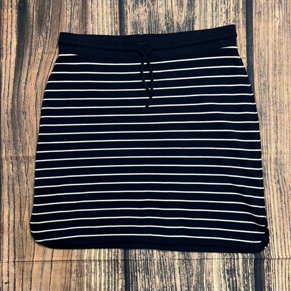 NWT Talbots Women's Large‎ Petite Knee Length Striped Skirt Black White - Picture 1 of 4